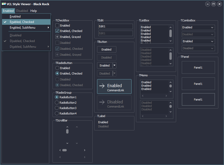 DelphiStyles VCL Style BlackRock