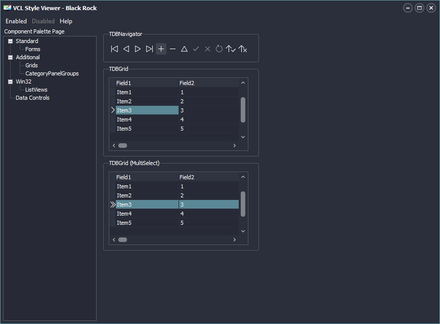 DelphiStyles VCL Style BlackRock